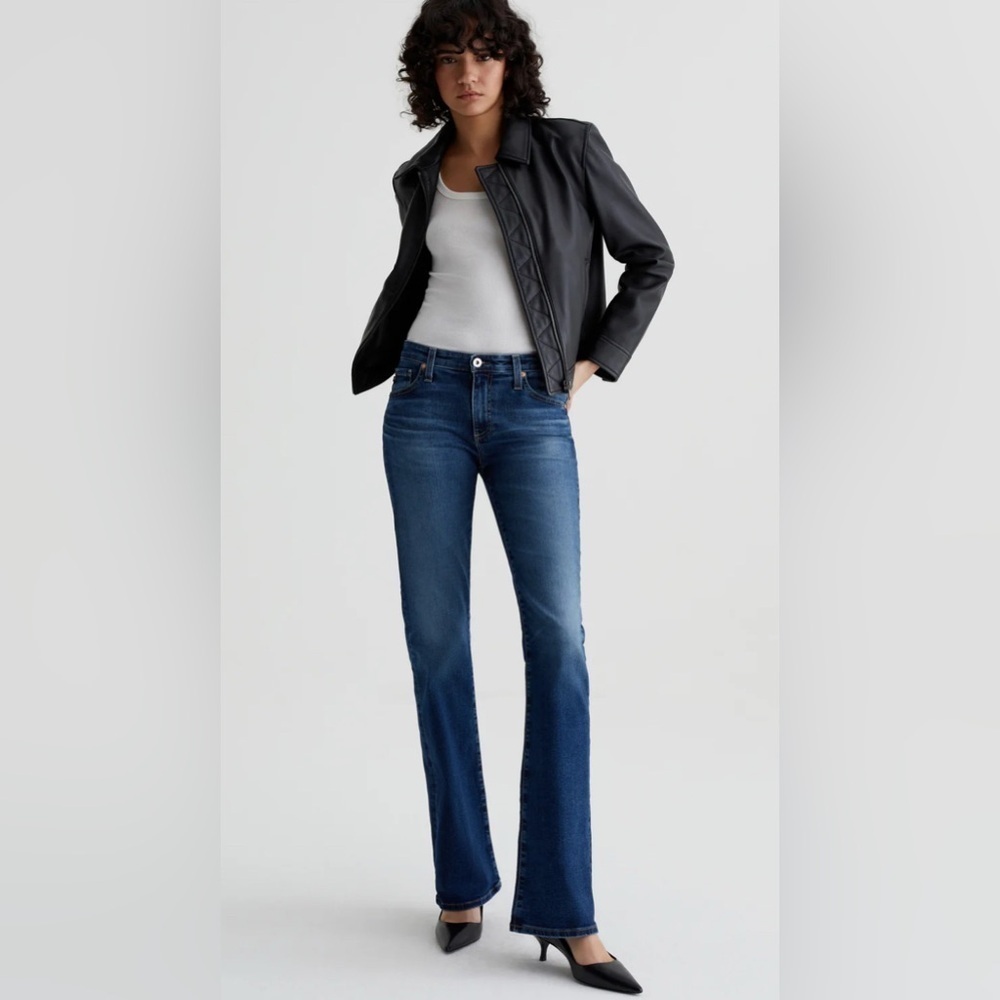 ADRIANO GOLDSCHMIED Sz 32R The Angel Jeans Mid-Wash Mid-Rise Bootcut Denim